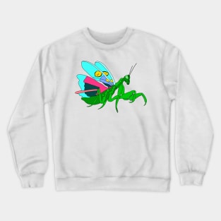 Colorful Praying Mantis Digital Art Crewneck Sweatshirt